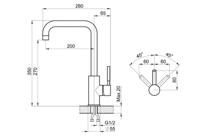 Смеситель GRANULA Standart ST-4033
