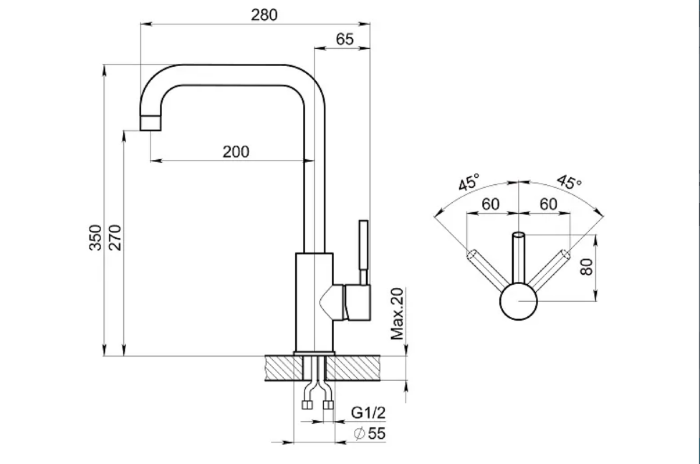 Смеситель GRANULA Standart ST-4033