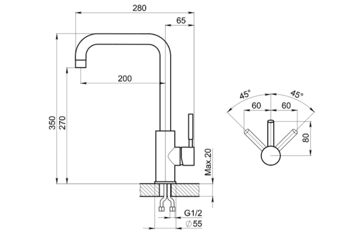 Смеситель GRANULA Standart ST-4033