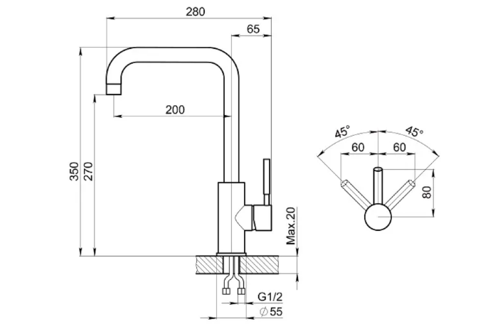 Смеситель GRANULA Standart ST-4033