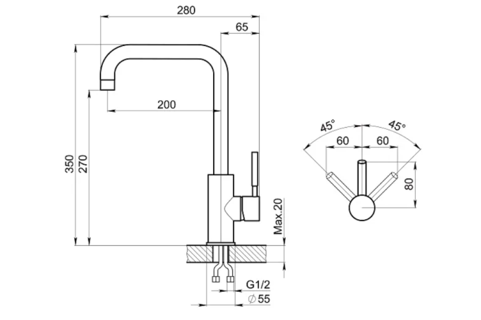 Смеситель GRANULA Standart ST-4033