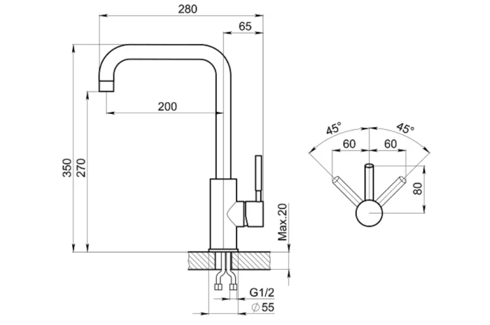 Смеситель GRANULA Standart ST-4033