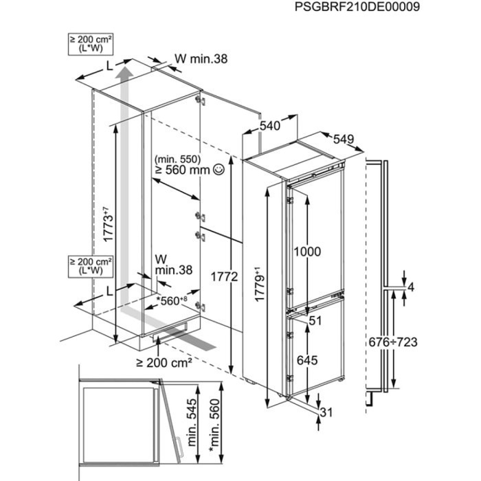 Встраиваемый холодильник Electrolux E8MNCD18S 177.2-178см