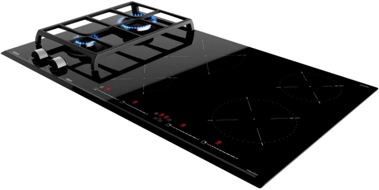Комбинированная варочная панель Teka Maestro HYBRID JZC 96324 ABN BLACK Чёрная Стеклокерамика