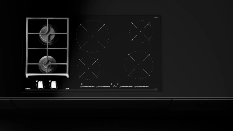 Комбинированная варочная панель Teka Maestro HYBRID JZC 96324 ABN BLACK Чёрная Стеклокерамика