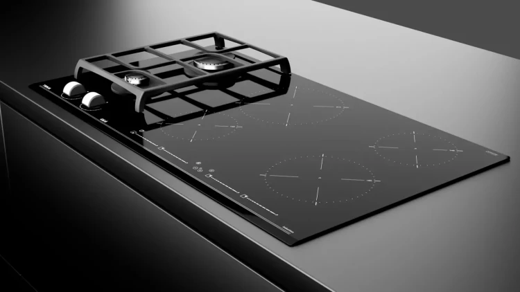 Комбинированная варочная панель Teka Maestro HYBRID JZC 96324 ABN BLACK Чёрная Стеклокерамика