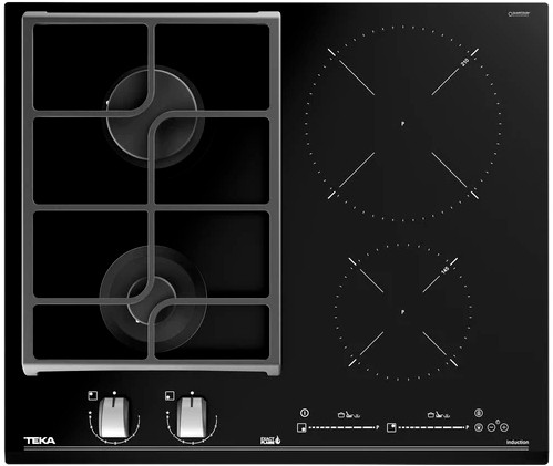 Комбинированная варочная панель Teka Maestro HYBRID JZC 64322 ABN BLACK Чёрная Стеклокерамика