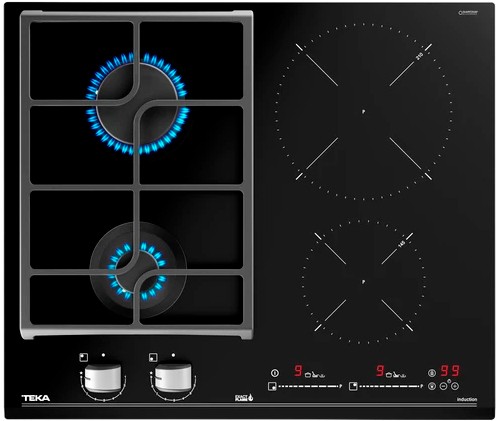 Комбинированная варочная панель Teka Maestro HYBRID JZC 64322 ABN BLACK Чёрная Стеклокерамика