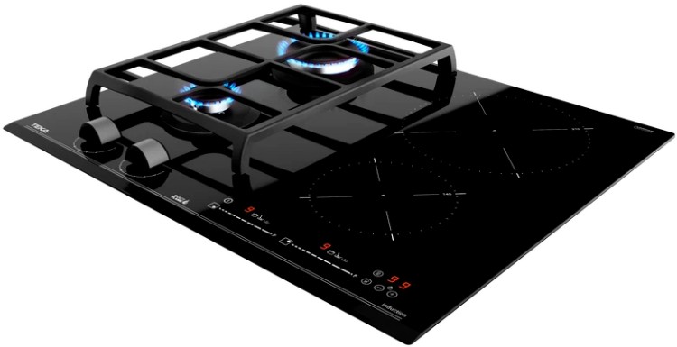 Комбинированная варочная панель Teka Maestro HYBRID JZC 64322 ABN BLACK Чёрная Стеклокерамика