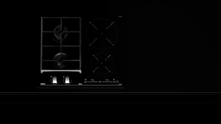 Комбинированная варочная панель Teka Maestro HYBRID JZC 64322 ABN BLACK Чёрная Стеклокерамика