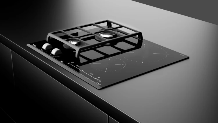 Комбинированная варочная панель Teka Maestro HYBRID JZC 64322 ABN BLACK Чёрная Стеклокерамика