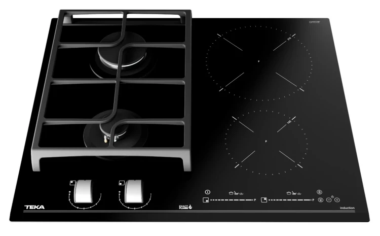 Комбинированная варочная панель Teka Maestro HYBRID JZC 64322 ABN BLACK Чёрная Стеклокерамика