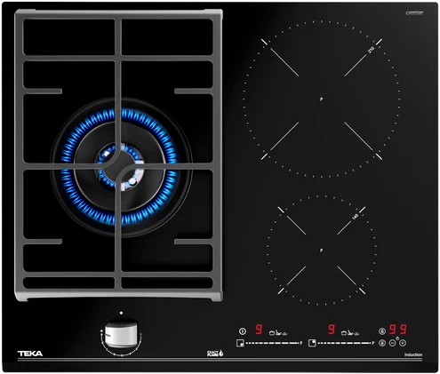 Комбинированная варочная панель Teka Maestro HYBRID JZC 63312 ABN BLACK Чёрная Стеклокерамика
