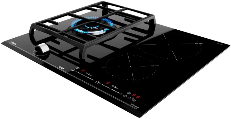 Комбинированная варочная панель Teka Maestro HYBRID JZC 63312 ABN BLACK Чёрная Стеклокерамика