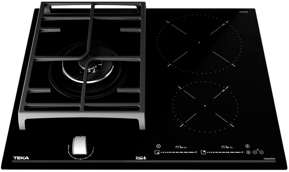 Комбинированная варочная панель Teka Maestro HYBRID JZC 63312 ABN BLACK Чёрная Стеклокерамика