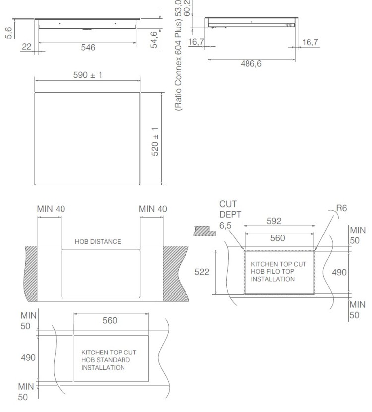 Индукционная варочная панель ELICA RATIO 604 PLUS BL