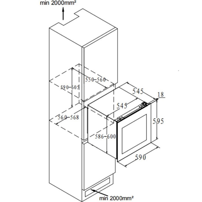 Встраиваемый винный шкаф Korting KFW 604 DB GN