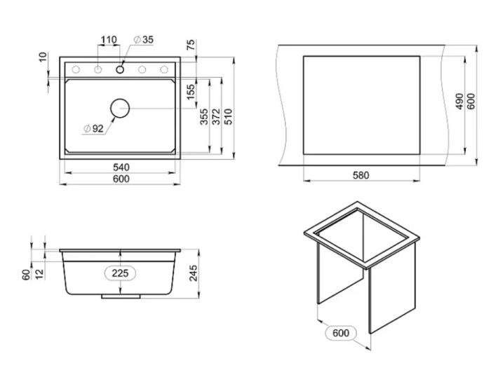 Мойка GRANULA Kitchen Space KS-6003