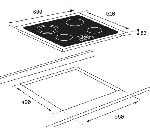 Электрическая варочная панель Teka Easy TZ 6415 BLACK Чёрная Стеклокерамика