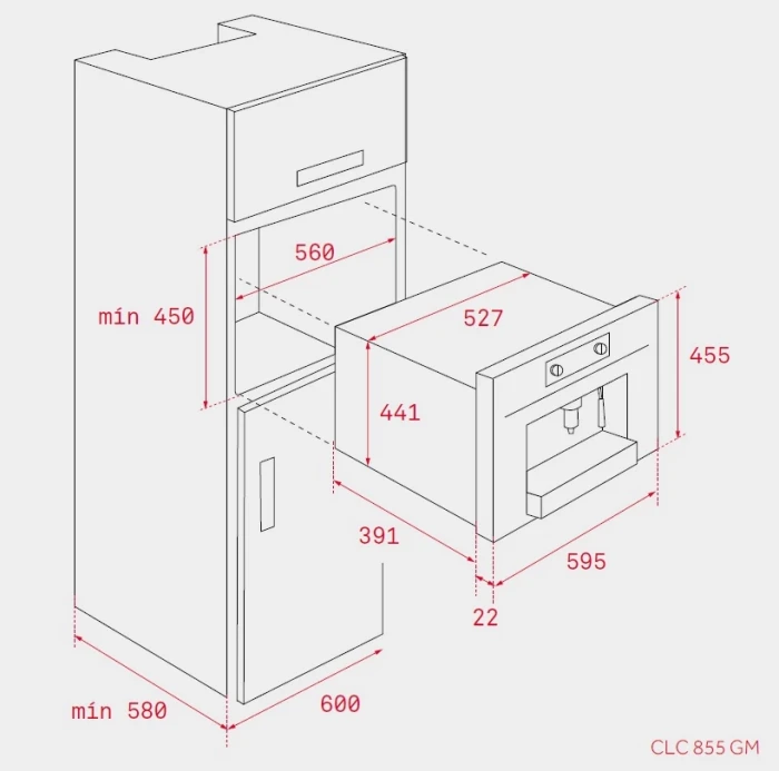 Кофемашина встраиваемая  Teka Urban CLC 855 GM STEAM GREY Серый Пар