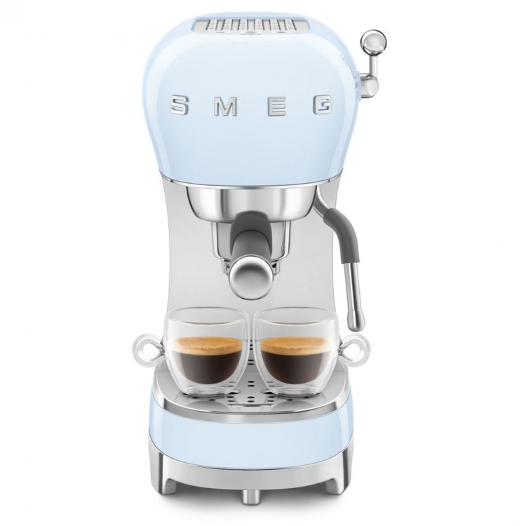 Кофеварка рожковая Smeg ECF02PBEU , пастельный голубой