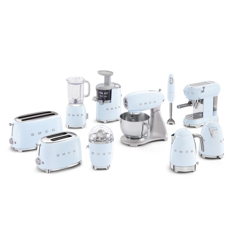 Кофеварка рожковая Smeg ECF01PBEU , пастельный голубой