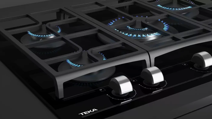 Газовая варочная панель Teka Urban GZC 75330 XBN NIGHT RIVER BLACK Чёрная Стеклокерамика