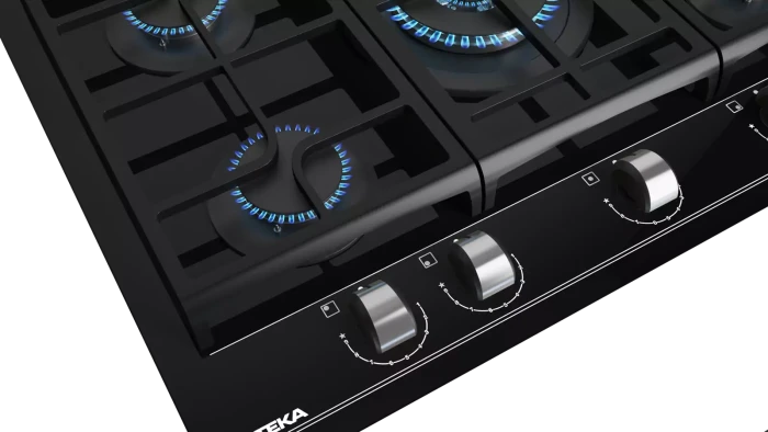 Газовая варочная панель Teka Urban GZC 75330 XBN NIGHT RIVER BLACK Чёрная Стеклокерамика