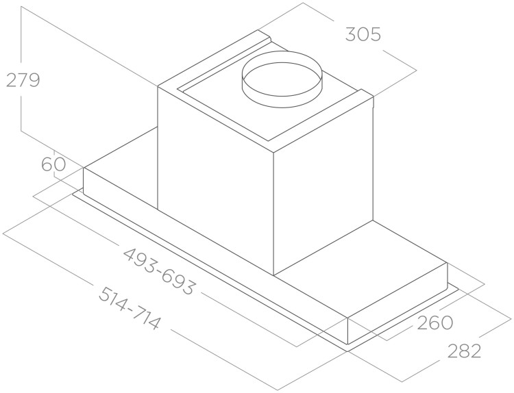 Вытяжка встраиваемая ELICA LANE SENSOR @ IX/A/72