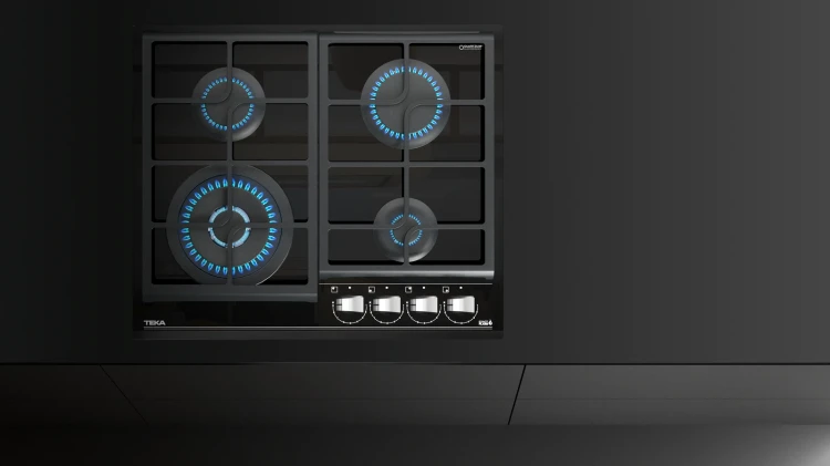 Газовая варочная панель Teka Urban GZC 64320 XBN NIGHT RIVER BLACK Чёрная Стеклокерамика