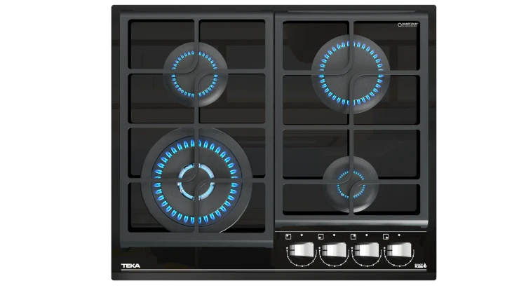 Газовая варочная панель Teka Urban GZC 64320 XBN NIGHT RIVER BLACK Чёрная Стеклокерамика