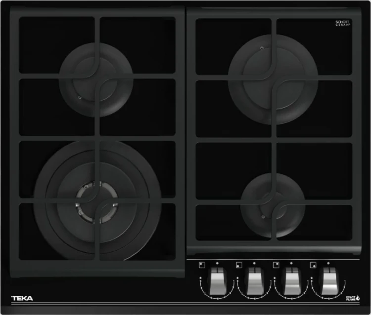 Газовая варочная панель Teka Urban GZC 64320 XBN NIGHT RIVER BLACK Чёрная Стеклокерамика