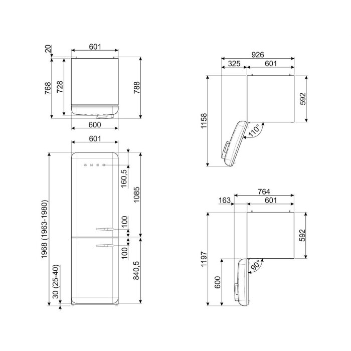 Холодильник Smeg FAB32LCR5