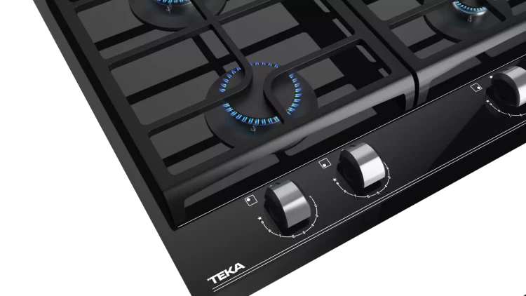 Газовая варочная панель Teka Total GZC 64300 XBN BLACK Чёрная Стеклокерамика