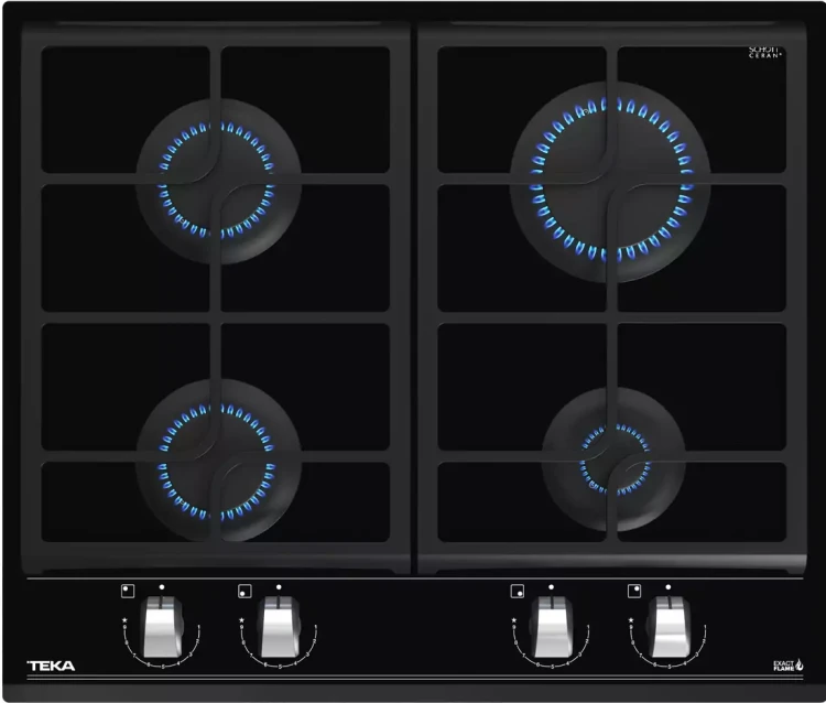 Газовая варочная панель Teka Total GZC 64300 XBN BLACK Чёрная Стеклокерамика