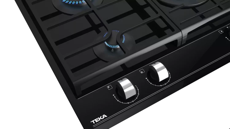 Газовая варочная панель Teka Total GZC 63310 XBN BLACK Чёрная Стеклокерамика