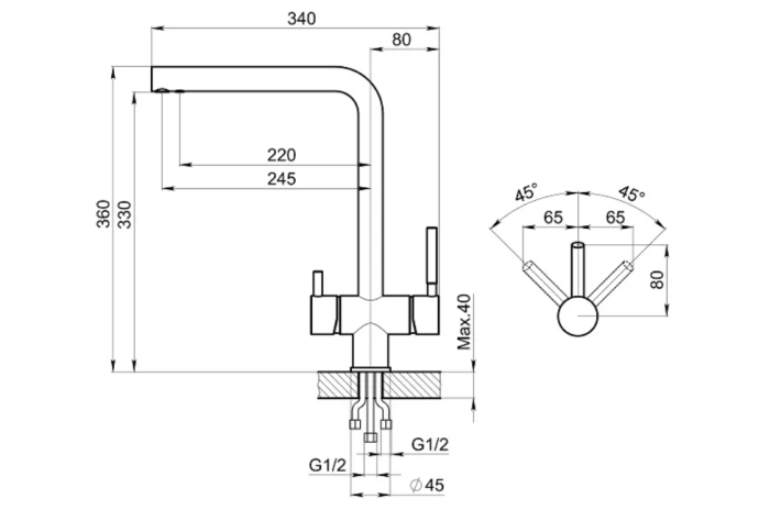 Смеситель GRANULA Kitchen Space KS-7011