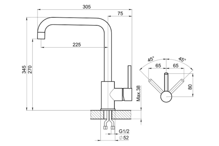 Смеситель GRANULA Kitchen Space KS-7110