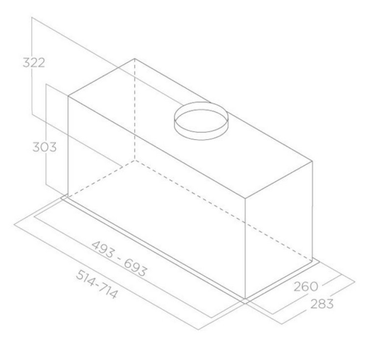 Вытяжка встраиваемая Elica LANE SENSOR BL MAT/A/72